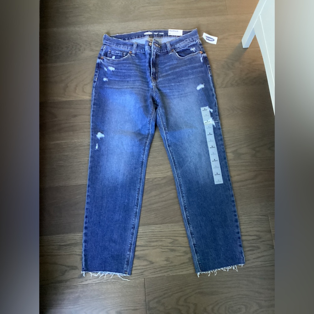 Old Navy Boyfriend Mid Rise Distressed Jeans